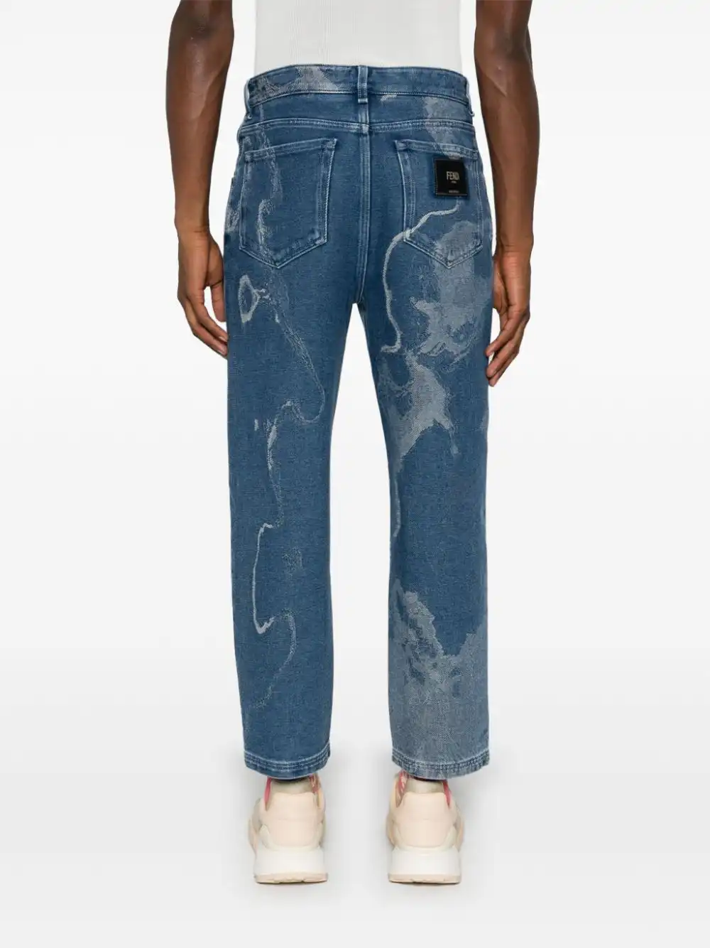 Affordable FENDI pattern-jacquard jeans