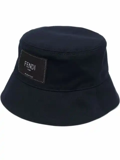 FENDI logo-patch bucket hat