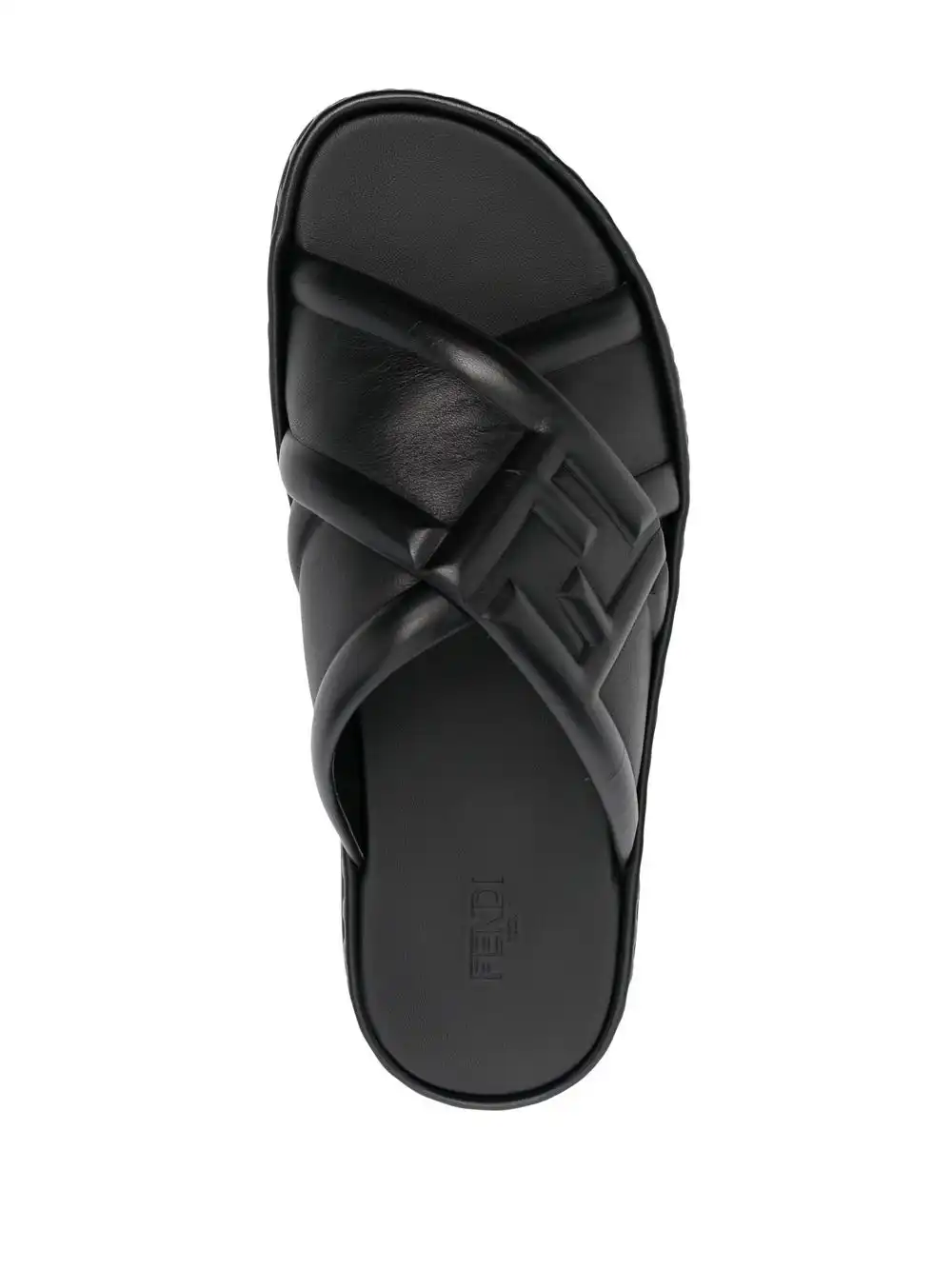 Affordable FENDI FF logo-embossed slide sandals