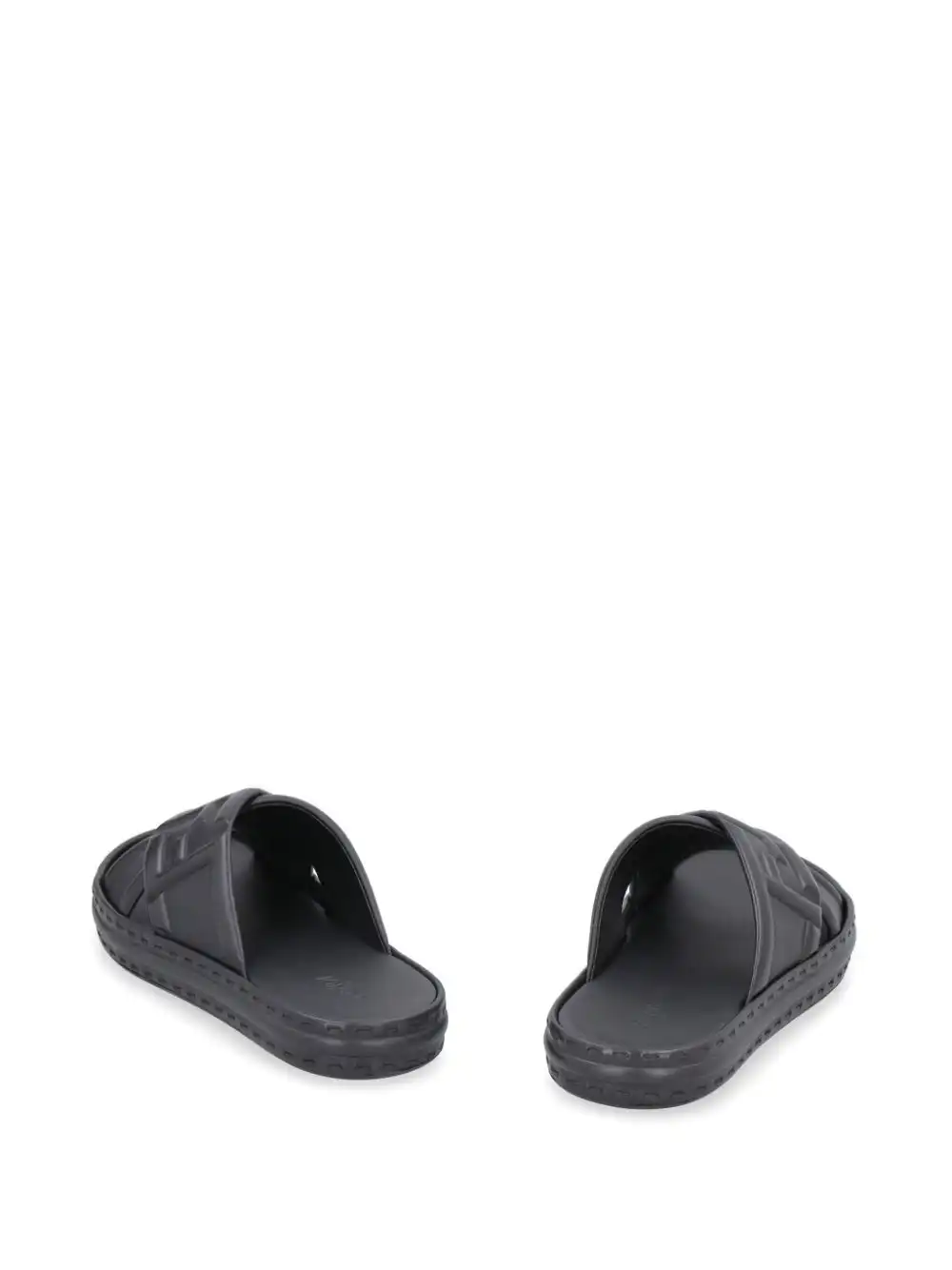 Affordable FENDI FF logo-embossed slide sandals