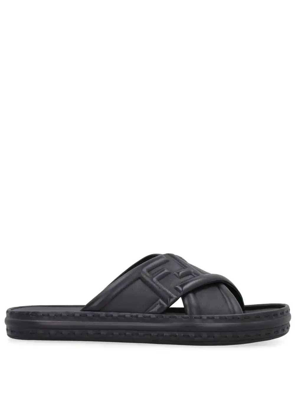 Affordable FENDI FF logo-embossed slide sandals