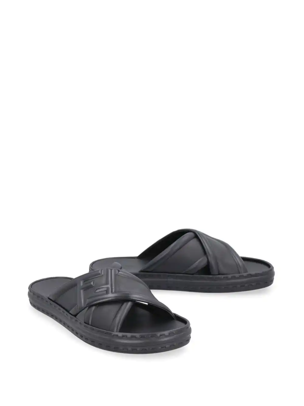 Affordable FENDI FF logo-embossed slide sandals