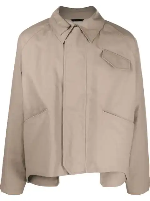 Cheap FENDI asymmetric-hem shirt jacket