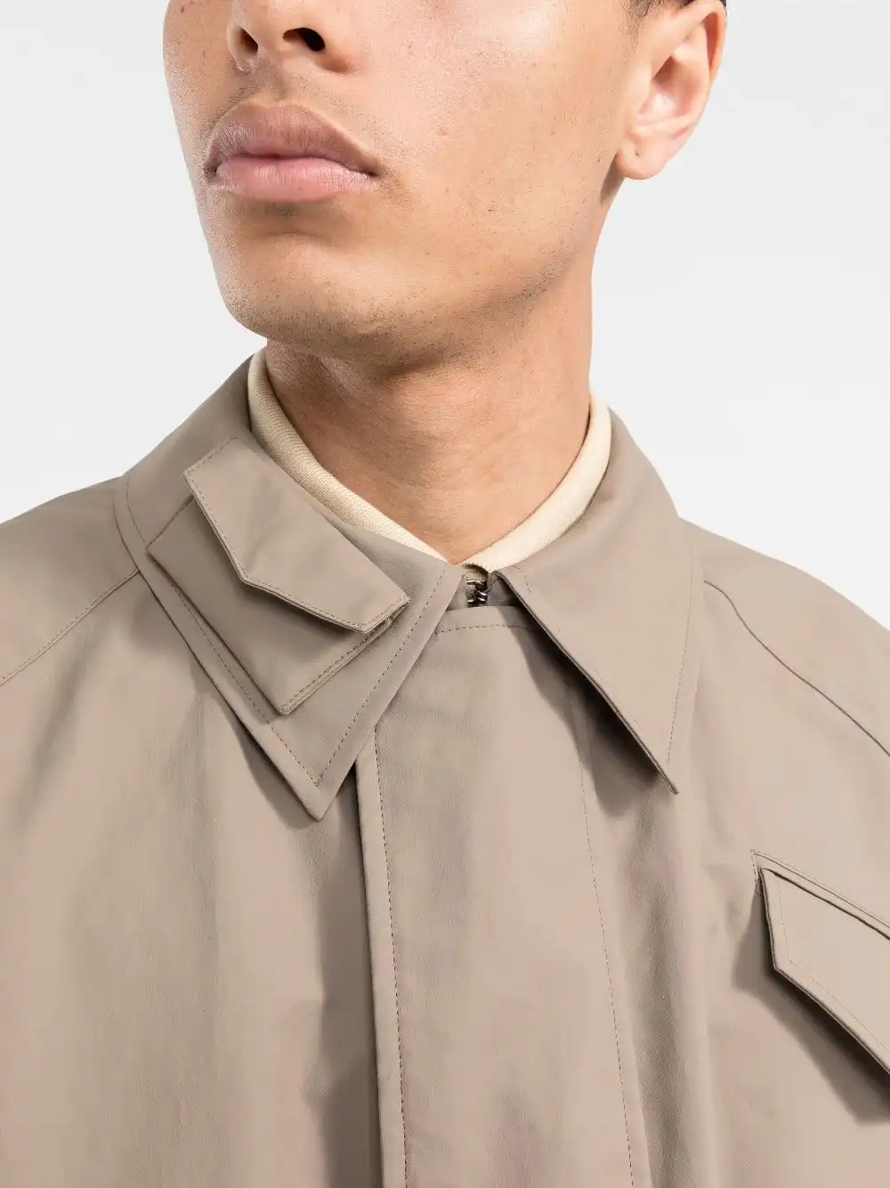 Cheap FENDI asymmetric-hem shirt jacket