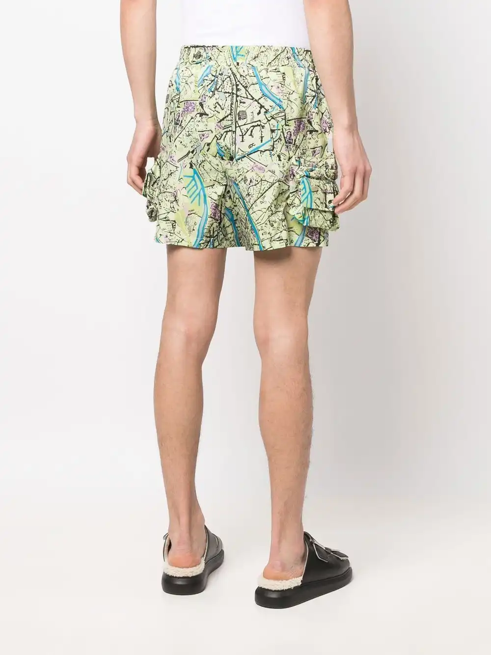 Cheap FENDI map-print cargo shorts