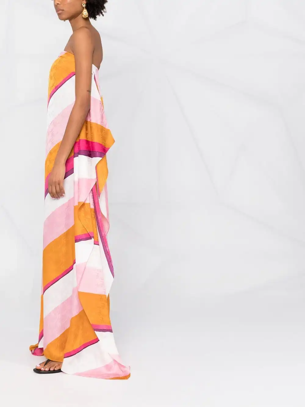 Cheap FENDI diagonal-stripe maxi dress