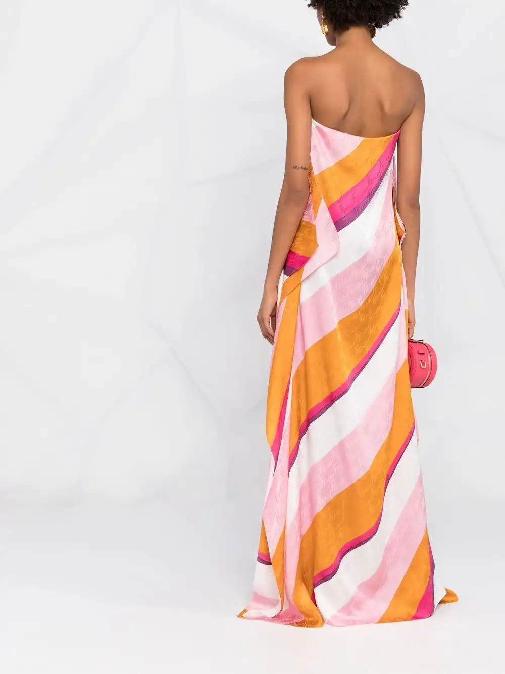 Cheap FENDI diagonal-stripe maxi dress