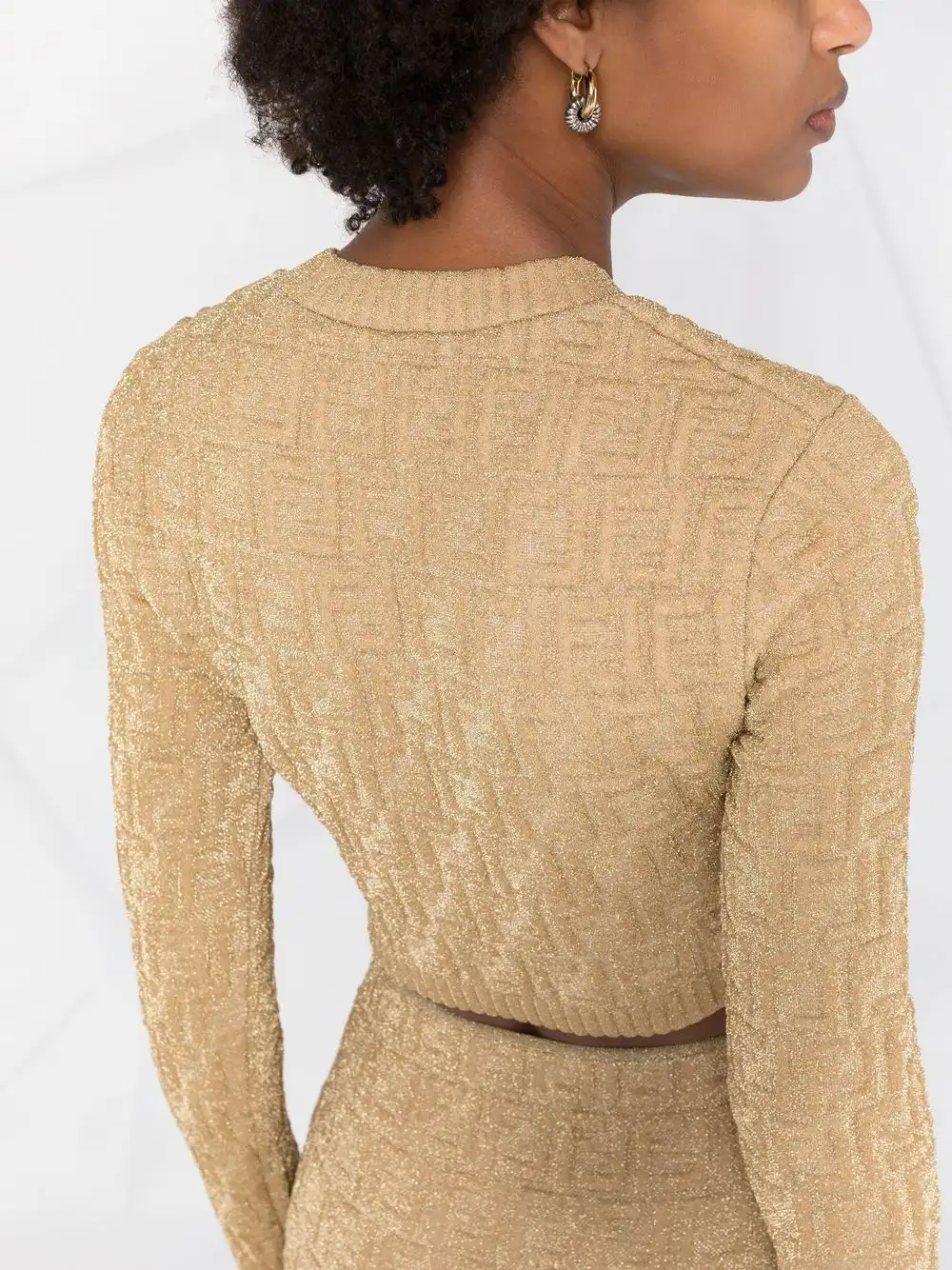 Affordable FENDI FF metallic threaded jumper