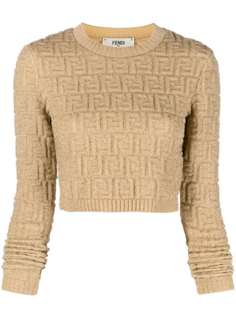 FENDI FF metallic threaded jumper