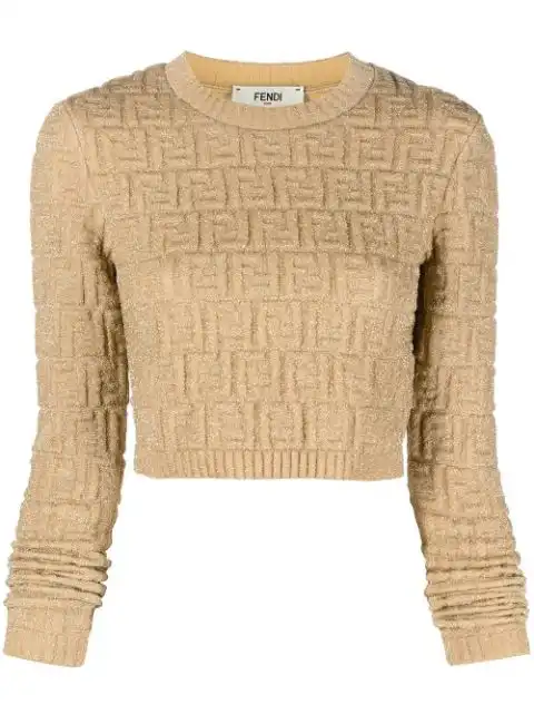 Affordable FENDI FF metallic threaded jumper