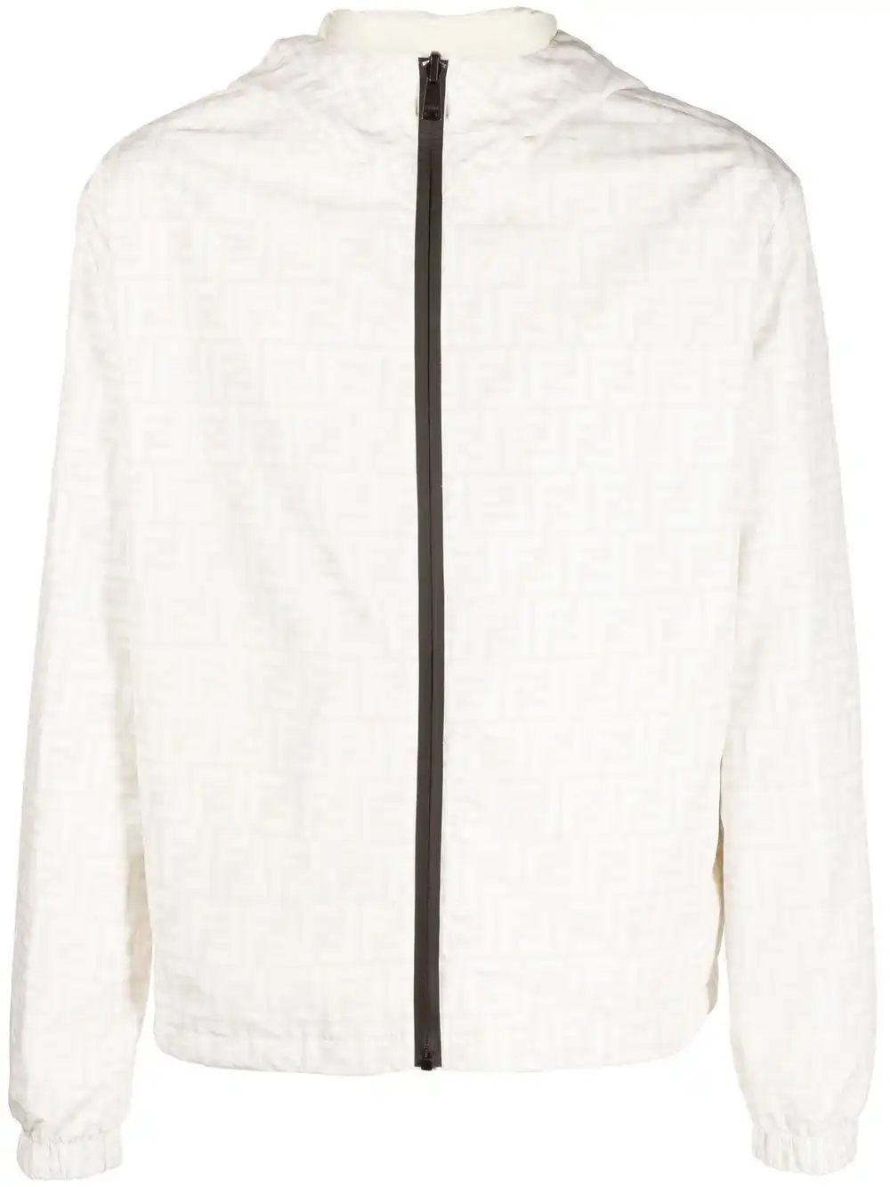 Cheap FENDI FF-logo print hooded jacket