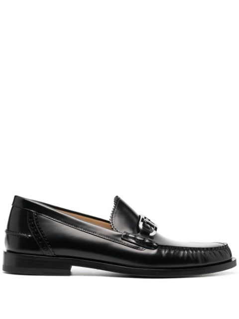 FENDI FF-plaque leather loafers