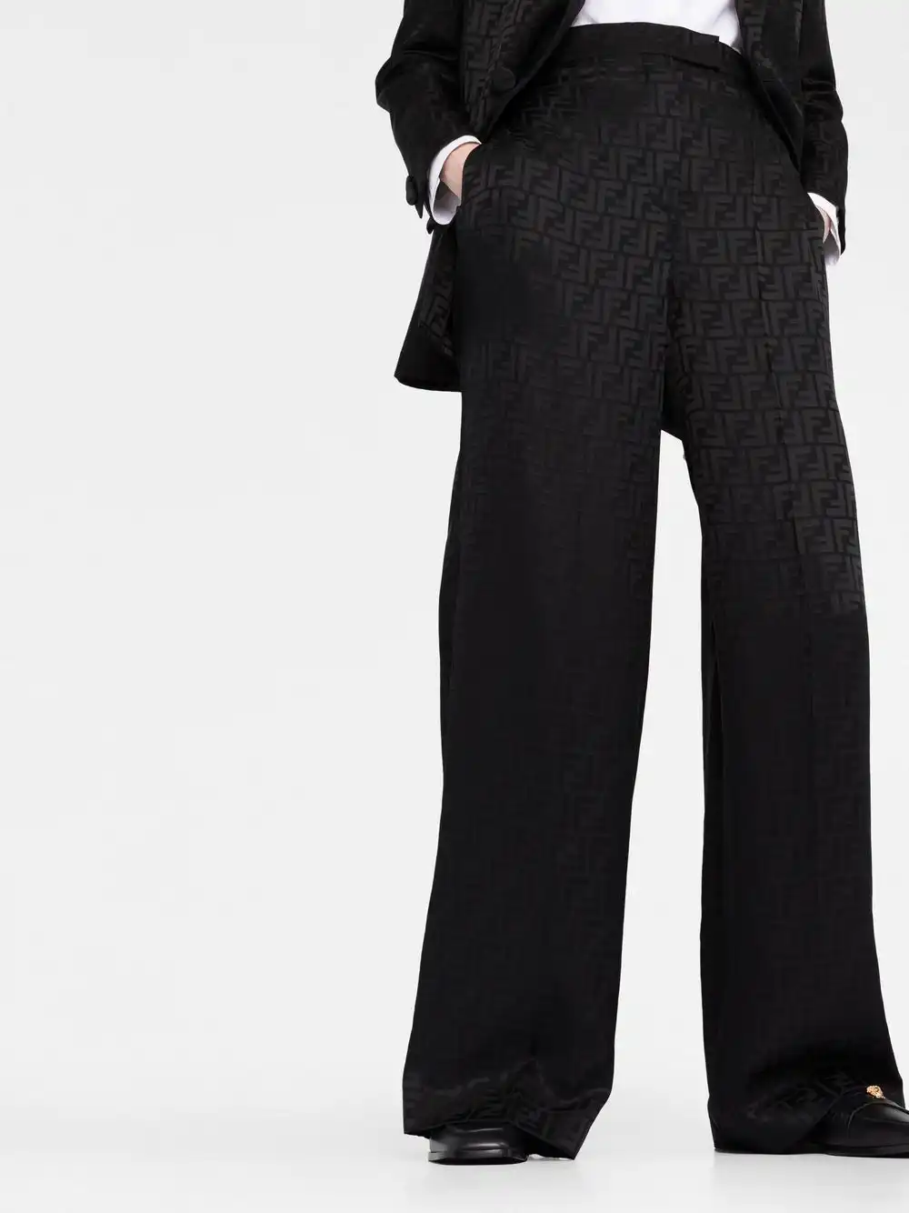 Affordable FENDI monogram-print silk trousers