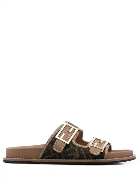 FENDI logo-print leather sandals