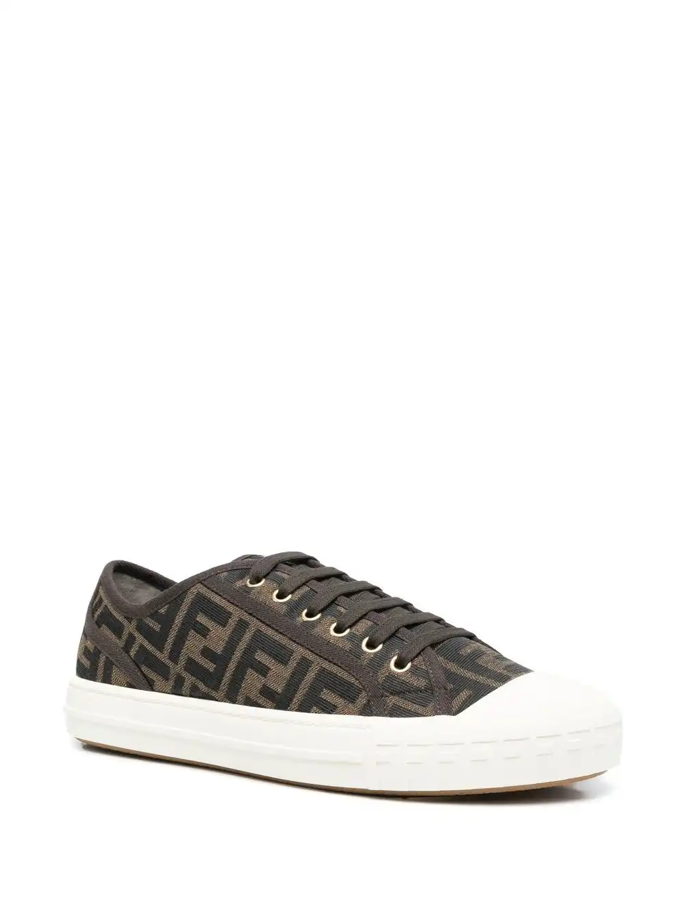 Affordable FENDI jacquard-logo low-top sneakers