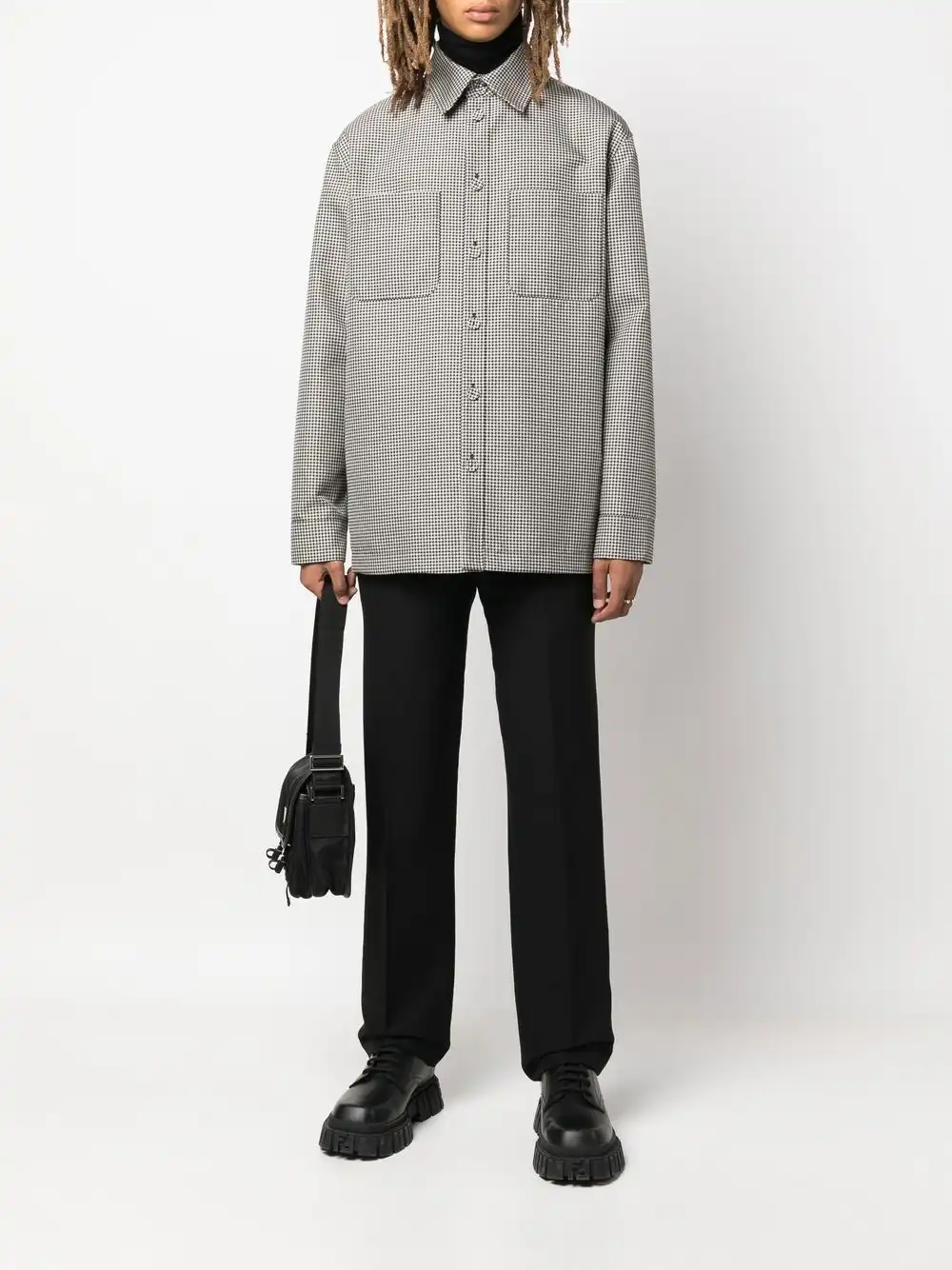 Affordable FENDI reversible houndstooth-check jacket