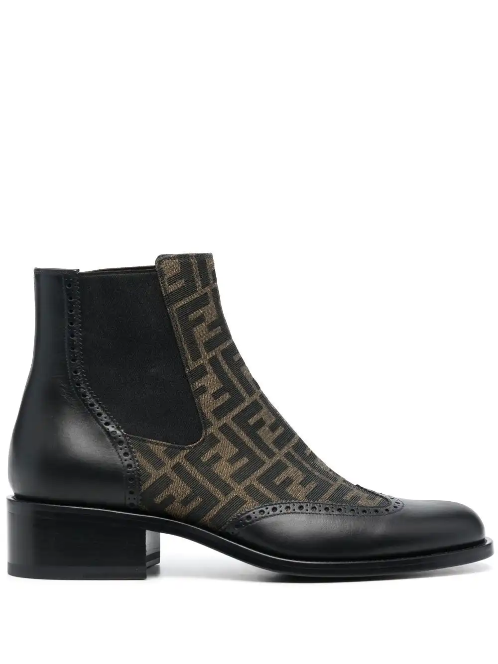 Cheap FENDI monogram-pattern leather ankle boots