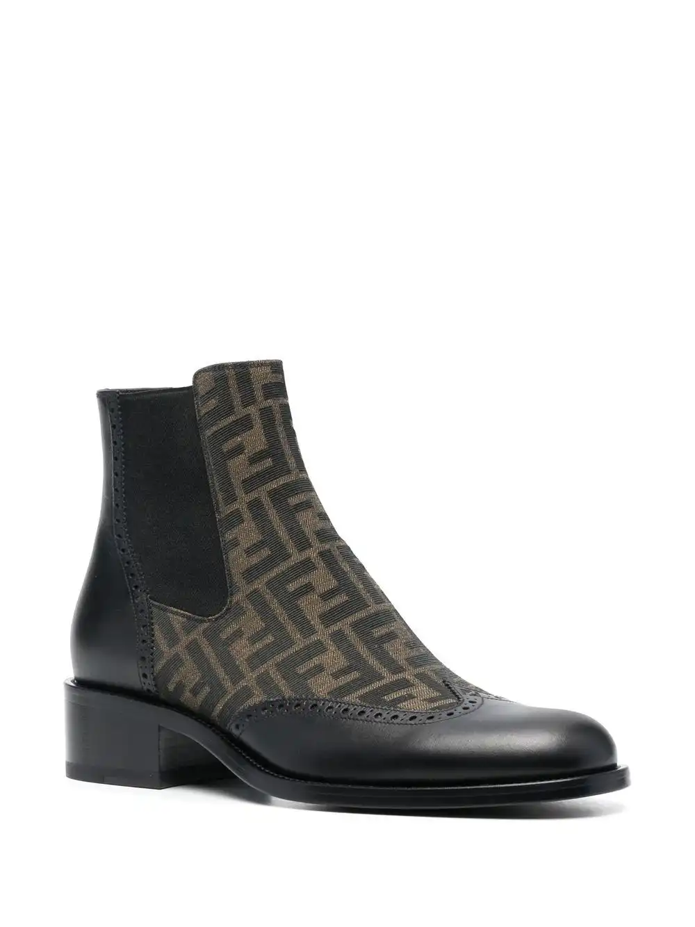 Cheap FENDI monogram-pattern leather ankle boots