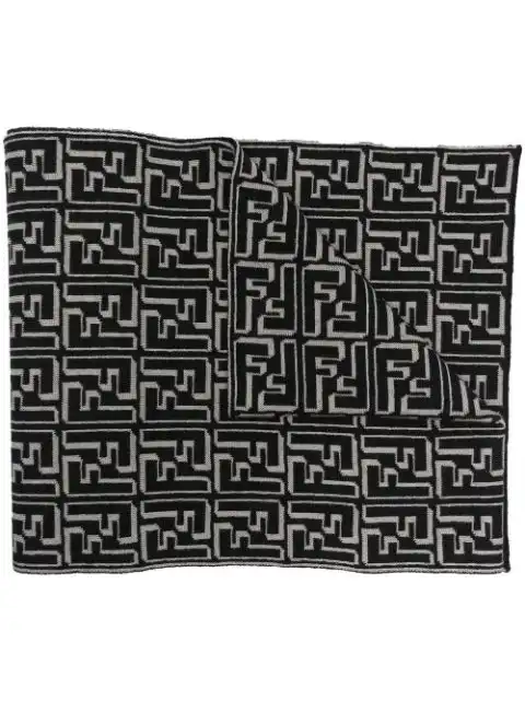 FENDI FF-monogram knit scarf