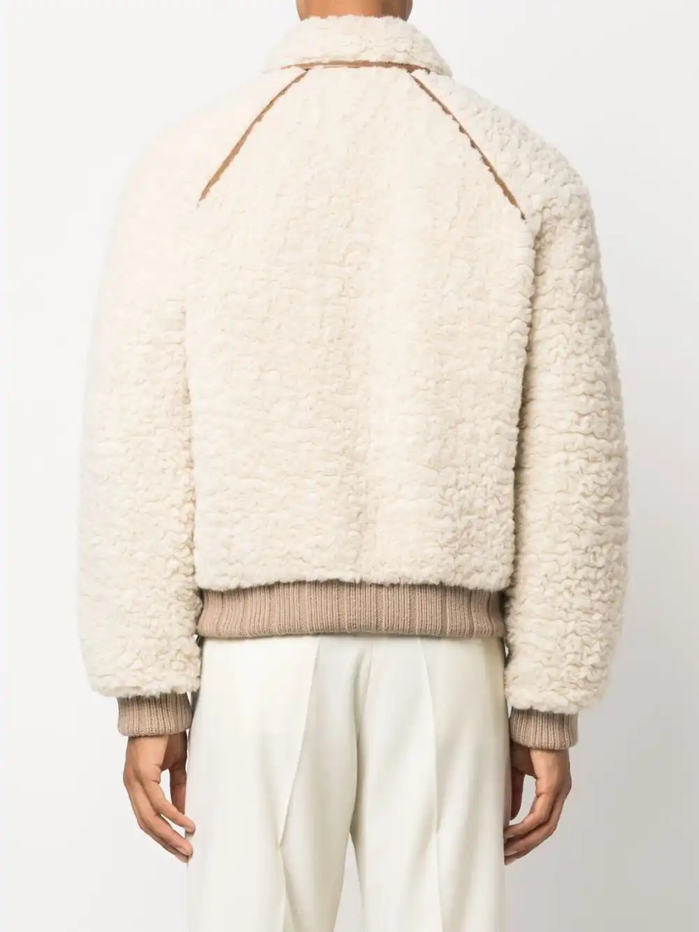 Affordable FENDI two-way zip shearling jacket