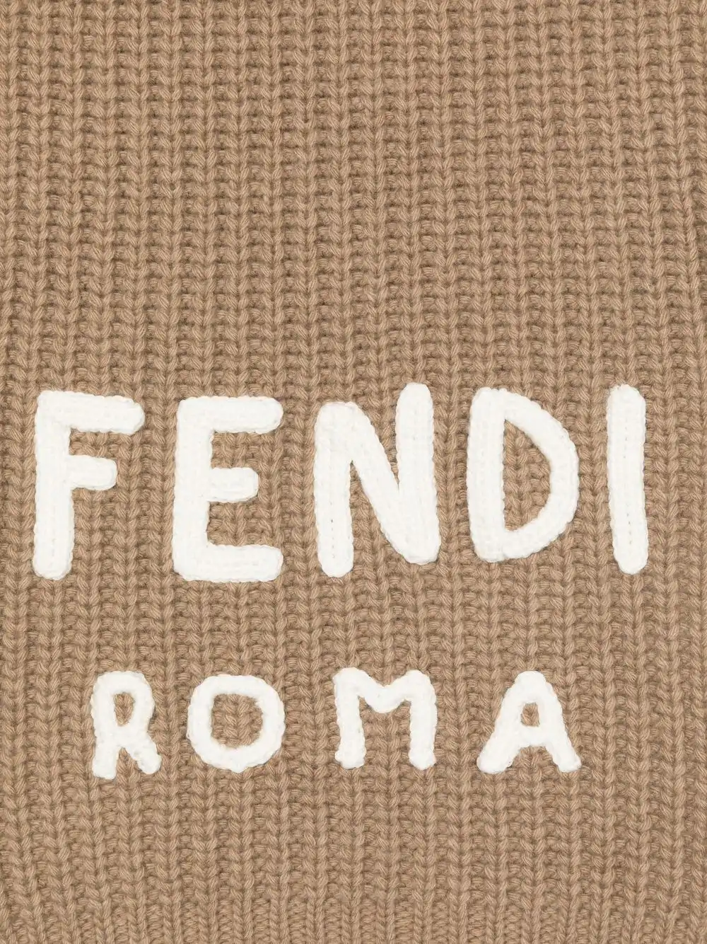 Cheap FENDI embroidered-logo knitted scarf