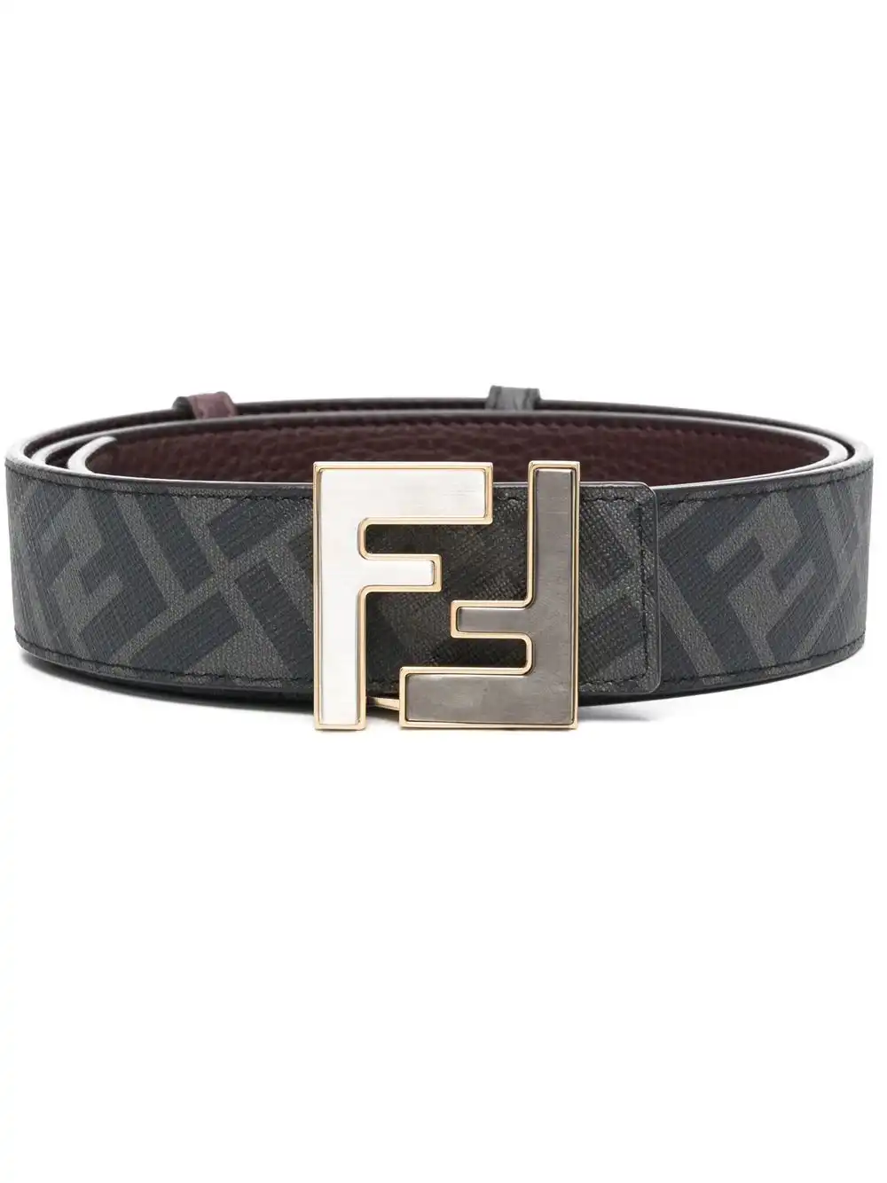 Affordable FENDI FF logo-plaque leather belt