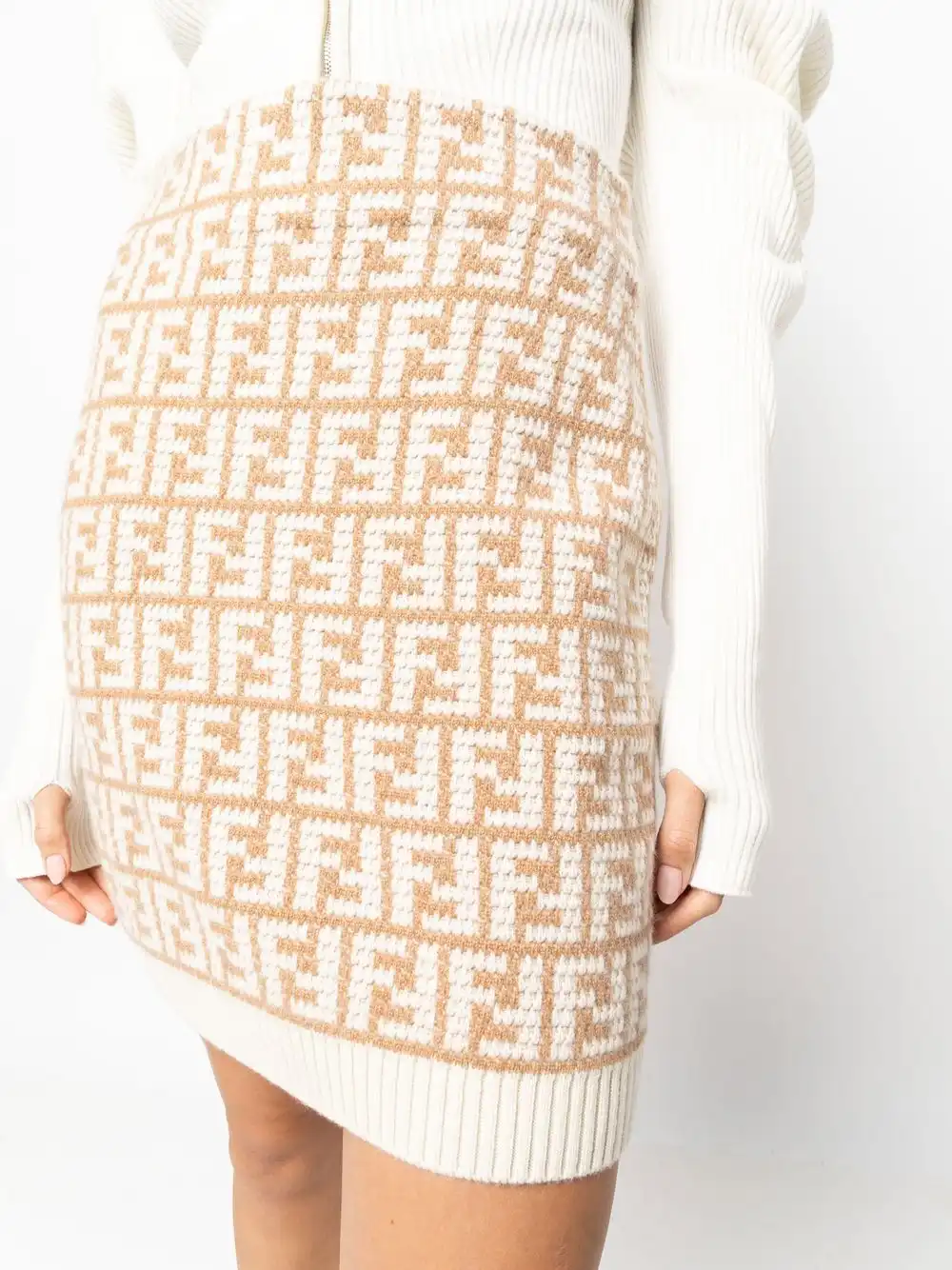 Cheap FENDI FF-logo pattern knit skirt