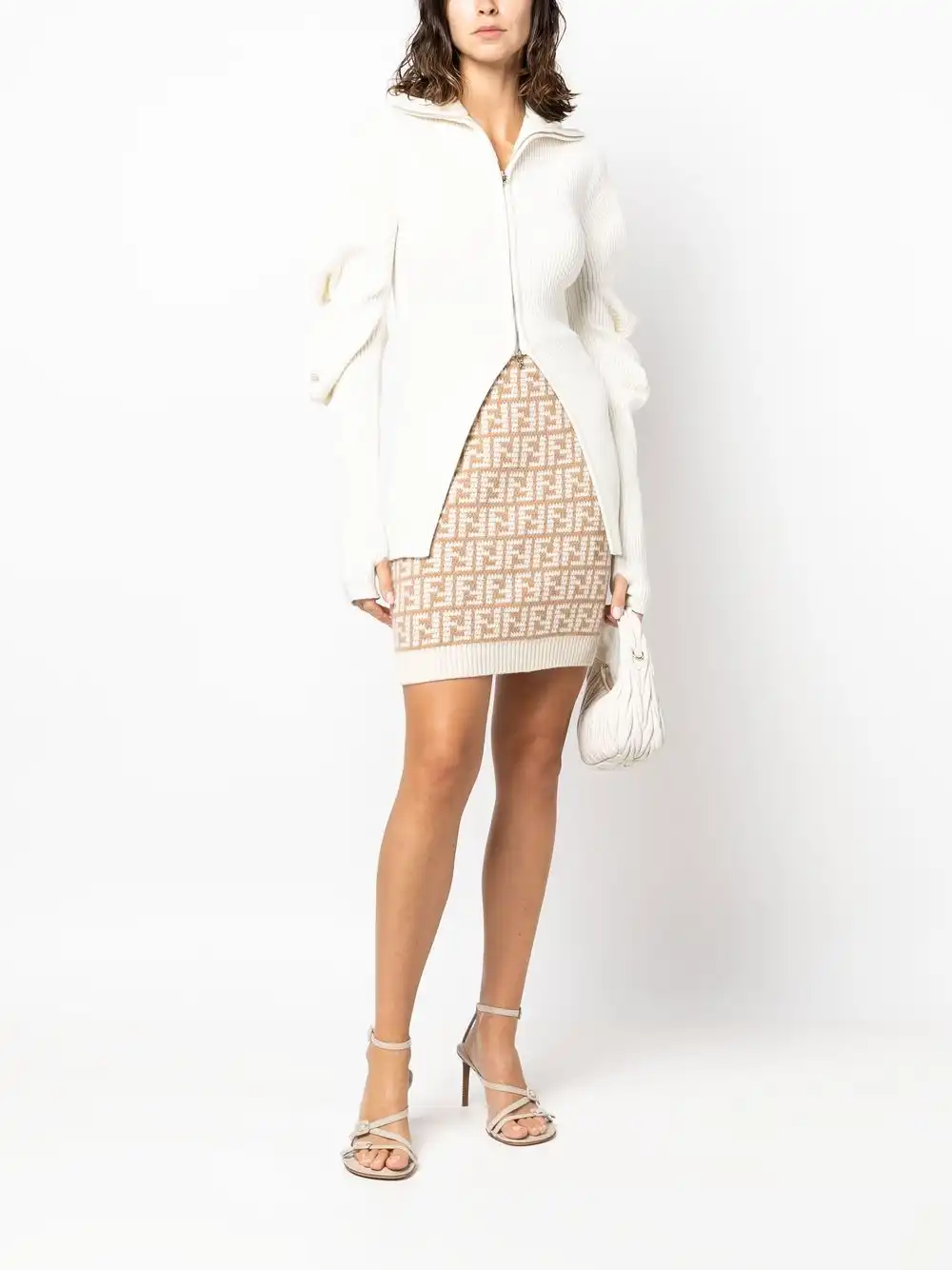 Cheap FENDI FF-logo pattern knit skirt