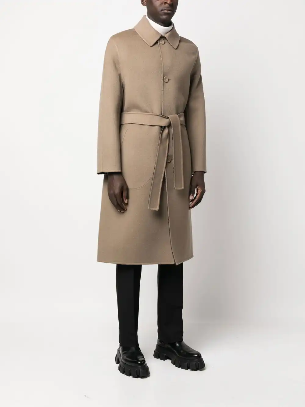 Affordable FENDI belted wool coat