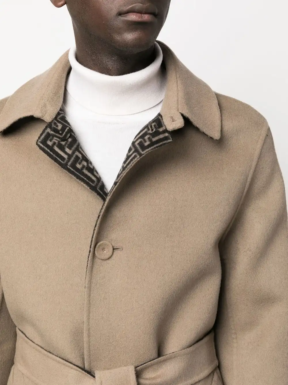 Affordable FENDI belted wool coat