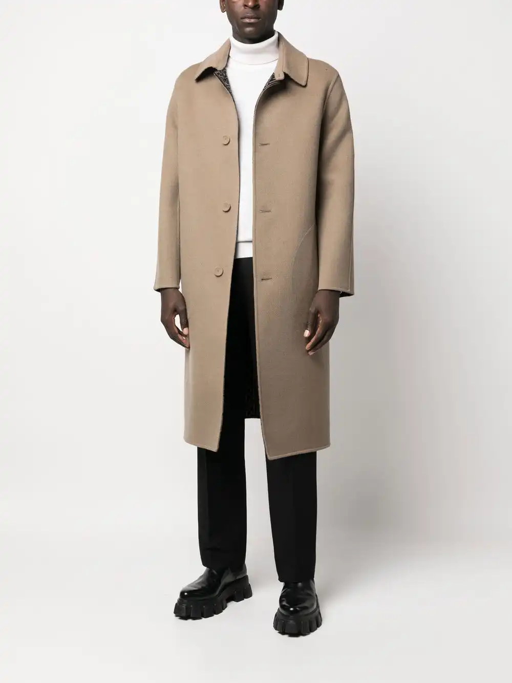 Affordable FENDI belted wool coat