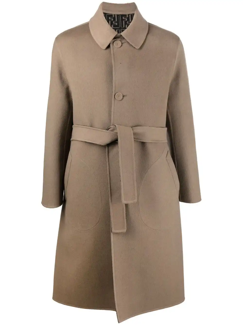 Affordable FENDI belted wool coat