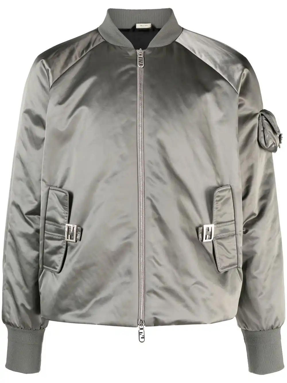 Cheap FENDI satin zip-up bomber jacket