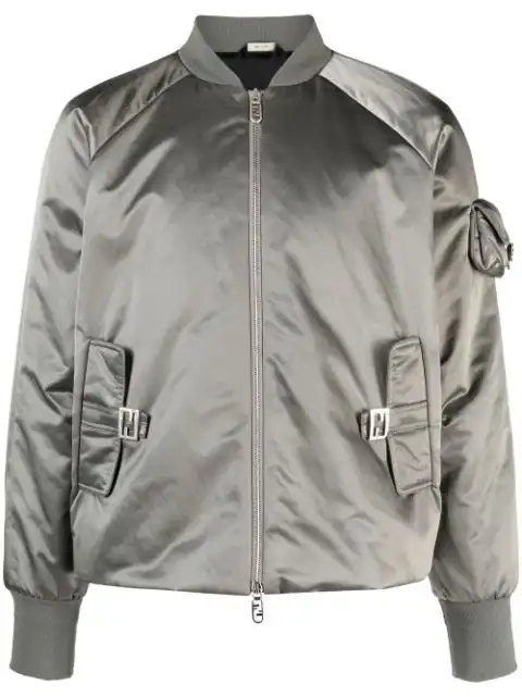 FENDI satin zip-up bomber jacket