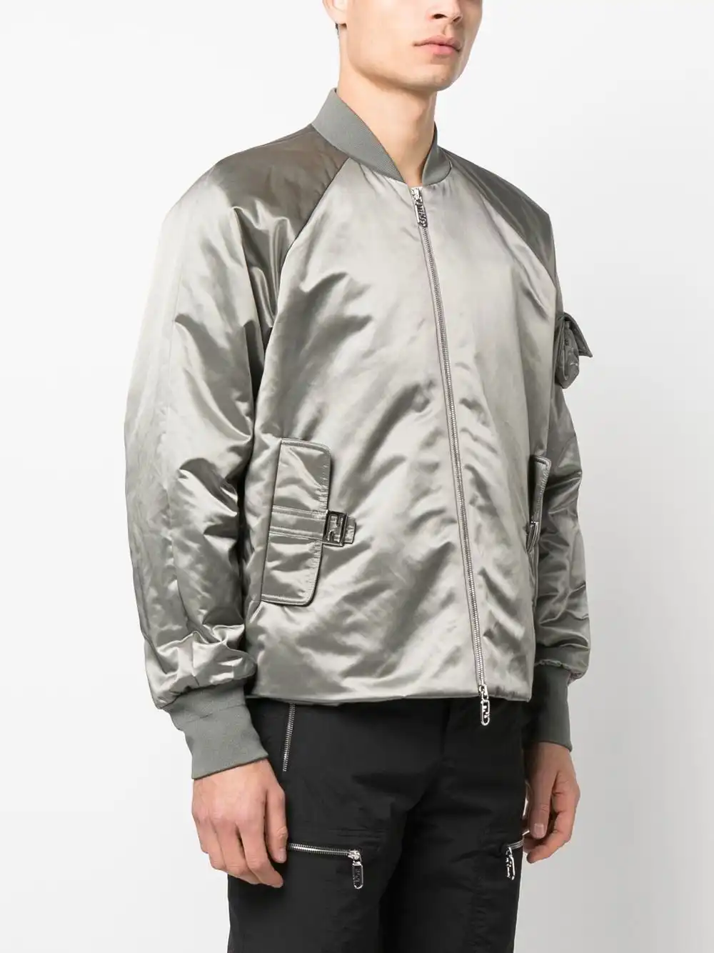 Cheap FENDI satin zip-up bomber jacket