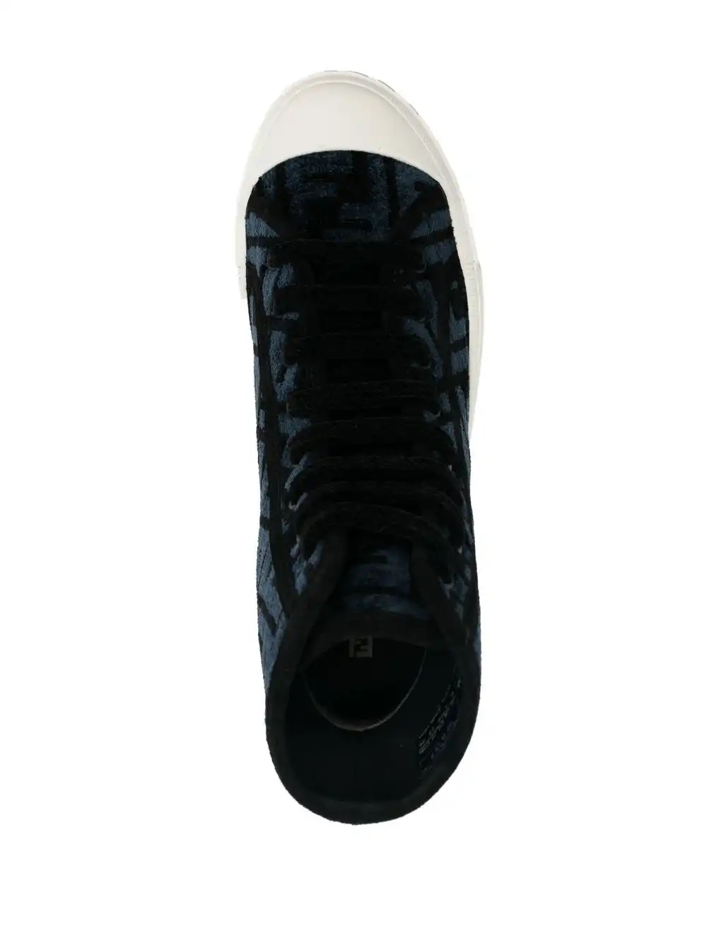 Affordable FENDI velvet FF high-top sneakers