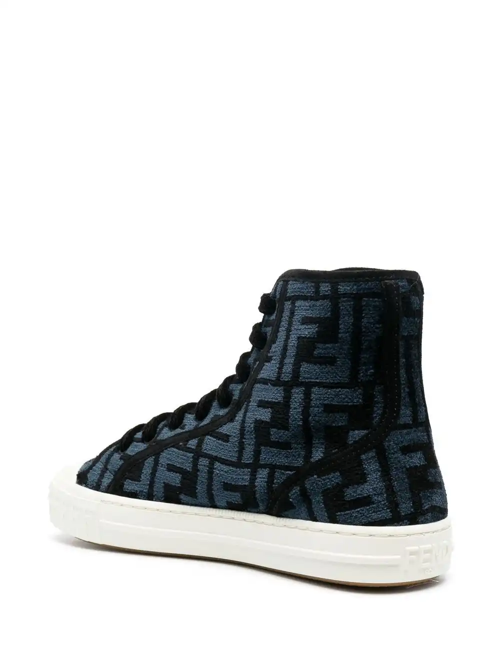 Affordable FENDI velvet FF high-top sneakers