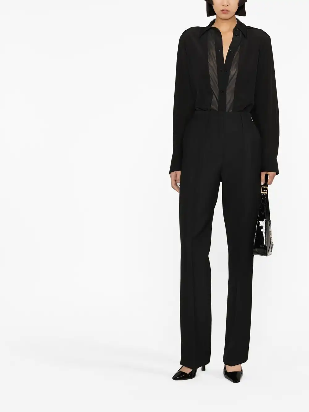 Affordable FENDI tailored virgin wool slim-cut trousers