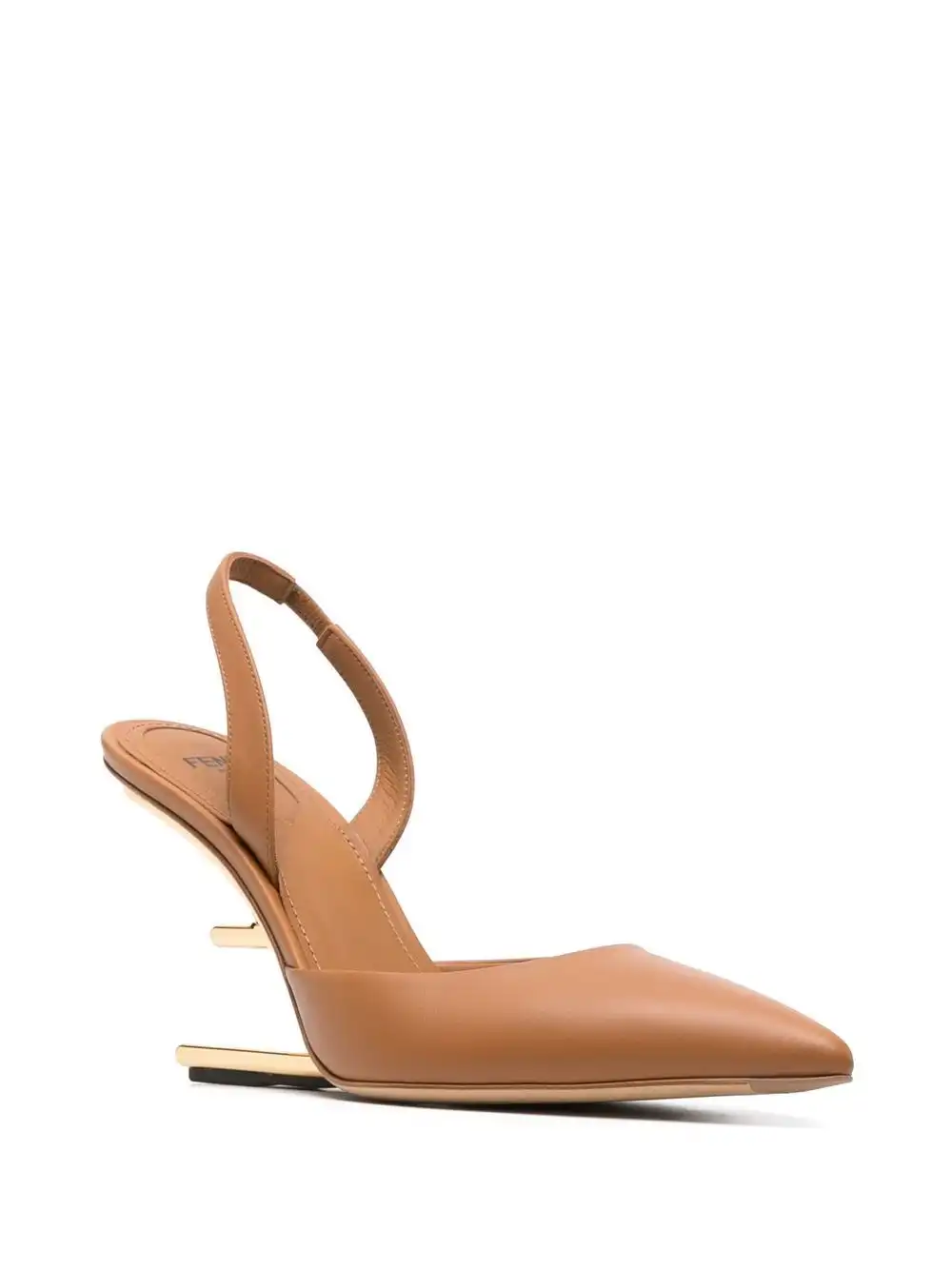 Cheap FENDI 100mm logo-wedge slingback pumps