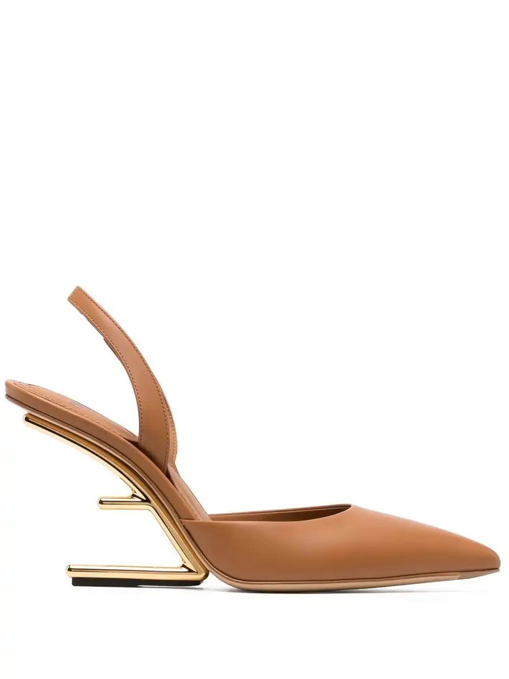 Cheap FENDI 100mm logo-wedge slingback pumps