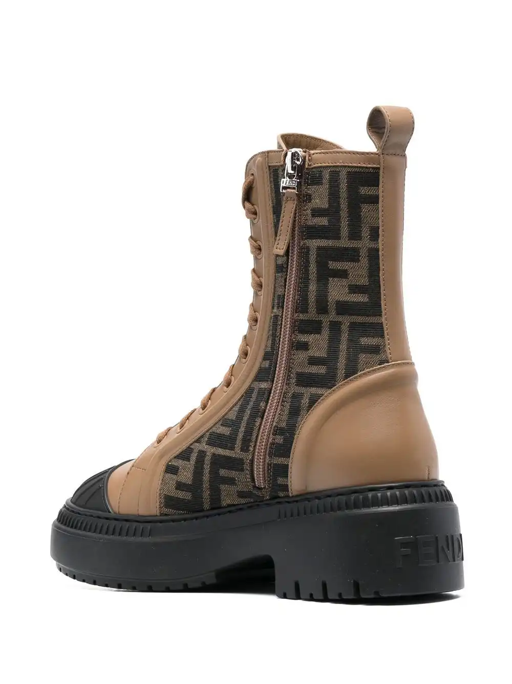 Affordable FENDI monogram lace-up boots