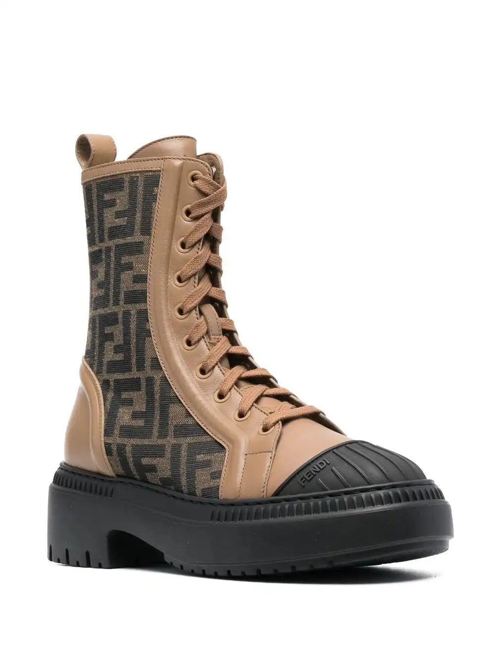 Affordable FENDI monogram lace-up boots