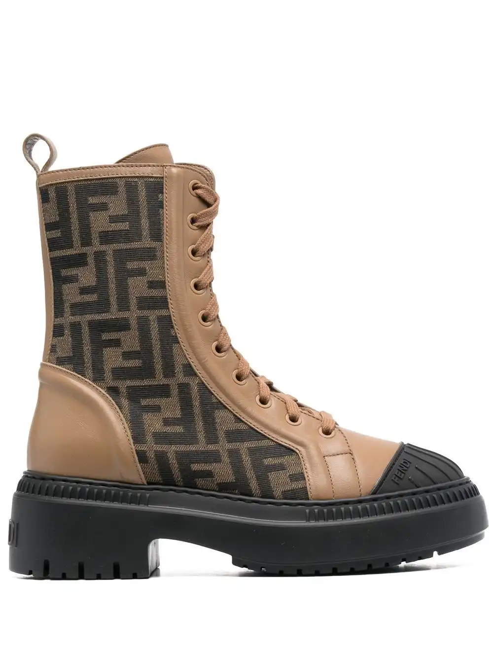 Affordable FENDI monogram lace-up boots