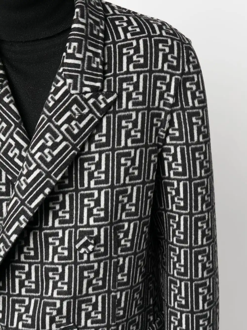 Cheap FENDI FF-print double-breasted reversible coat