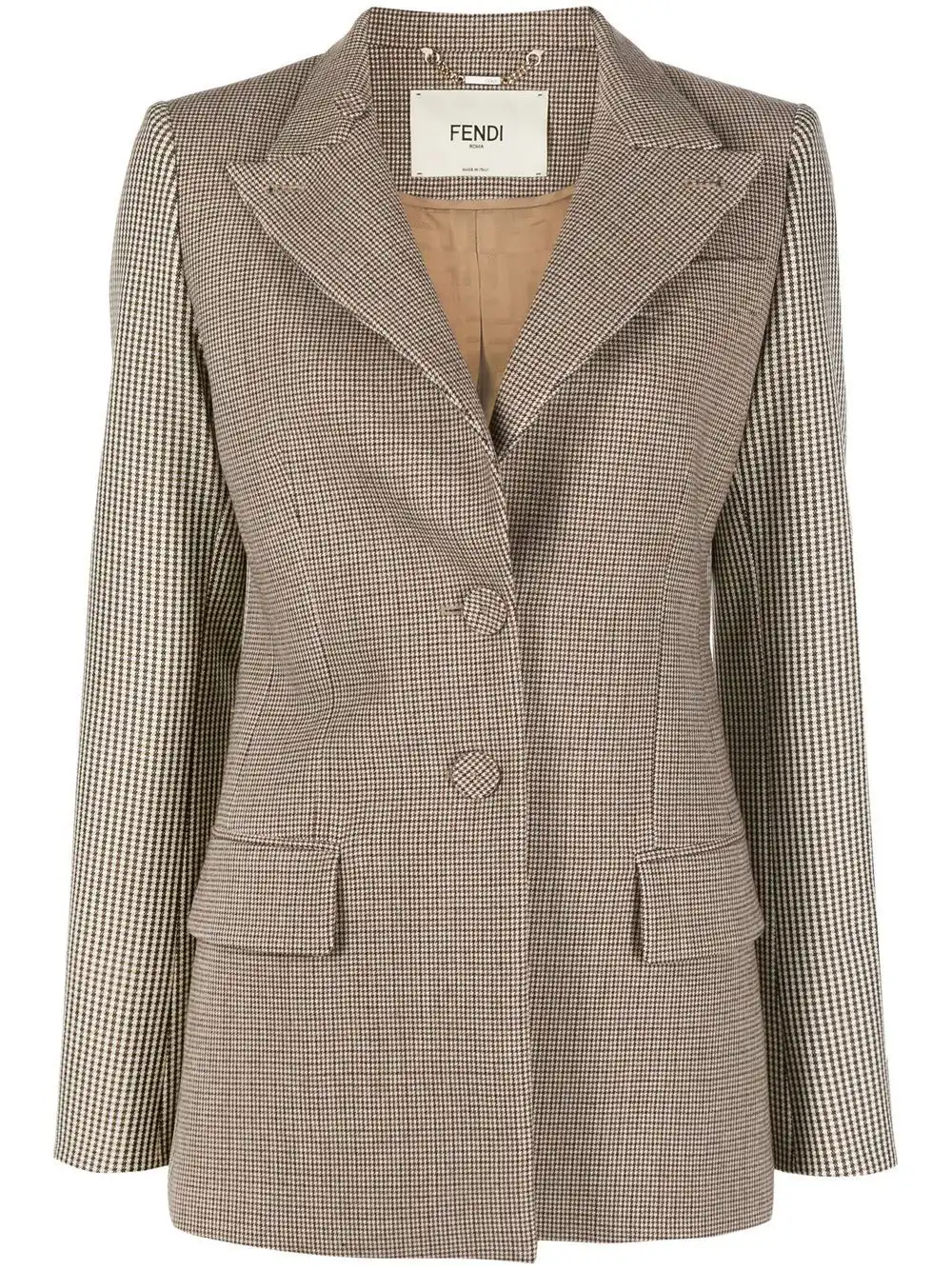 Cheap FENDI mix-check single-breasted blazer