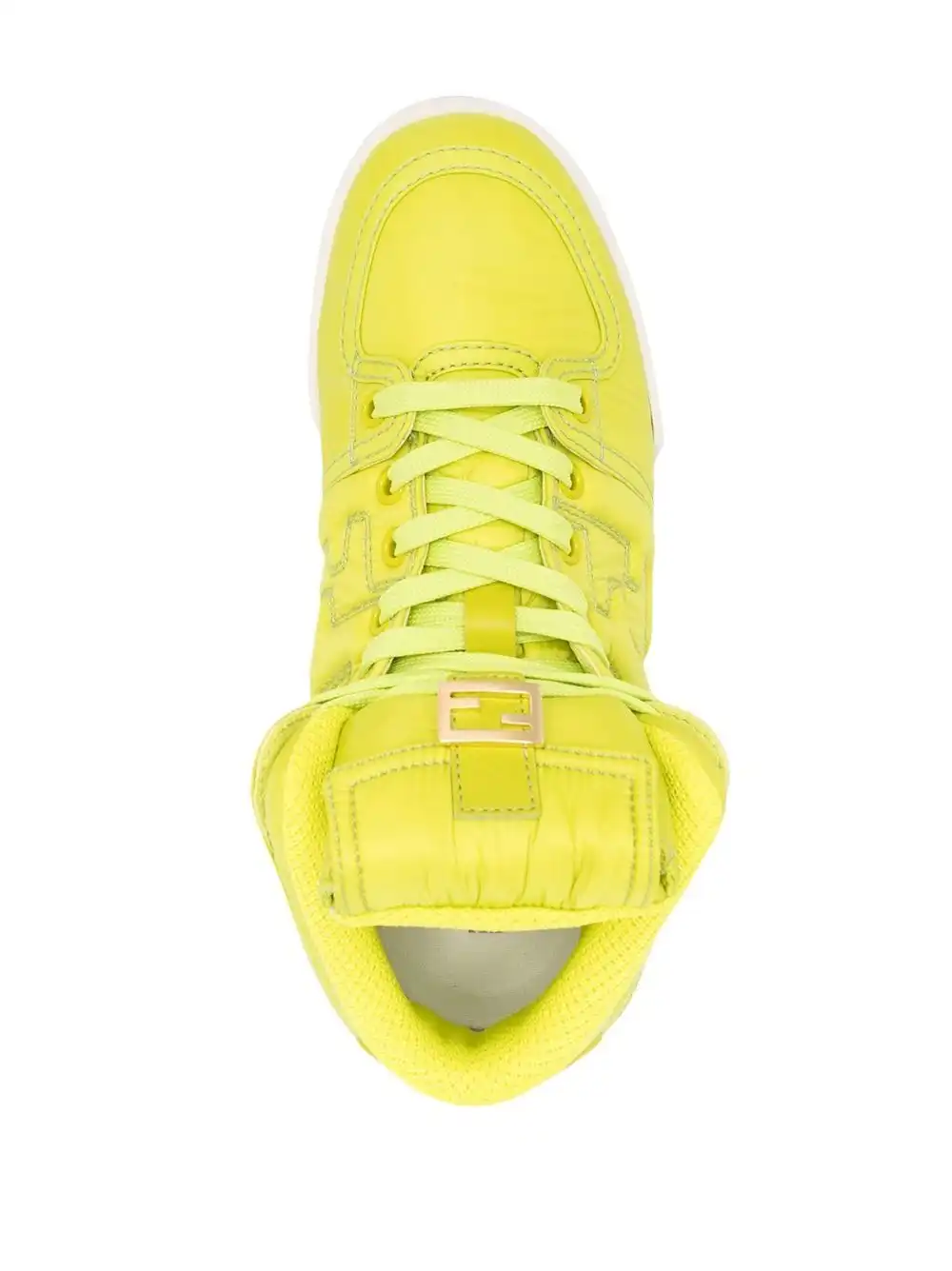 Affordable FENDI FF logo-embroidered high-top sneakers