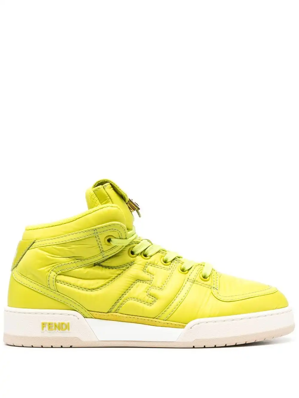 Affordable FENDI FF logo-embroidered high-top sneakers