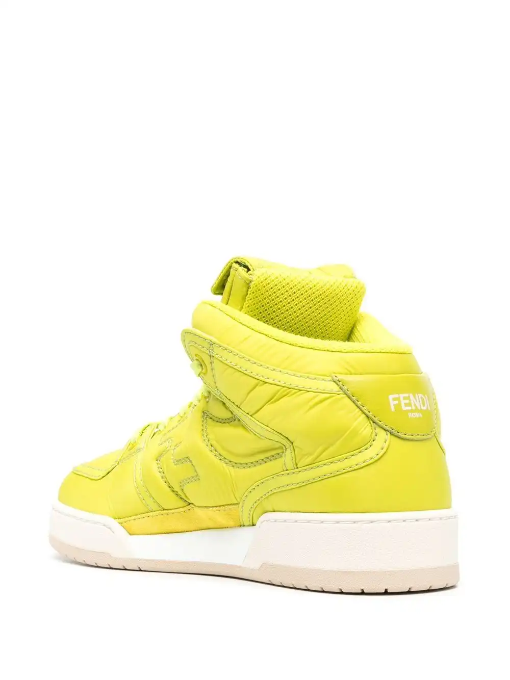 Affordable FENDI FF logo-embroidered high-top sneakers