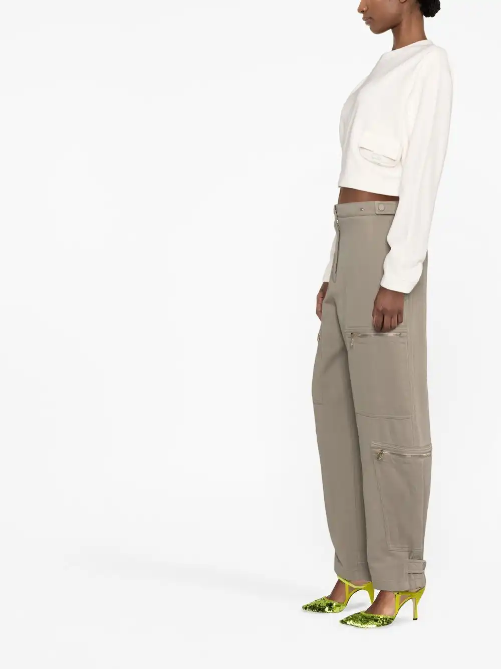 Affordable FENDI zip-detail straight-leg trousers