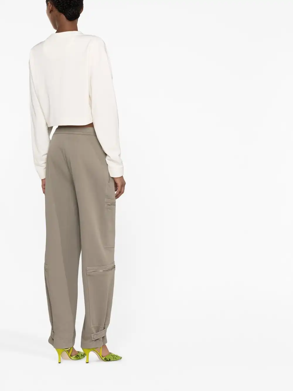 Affordable FENDI zip-detail straight-leg trousers